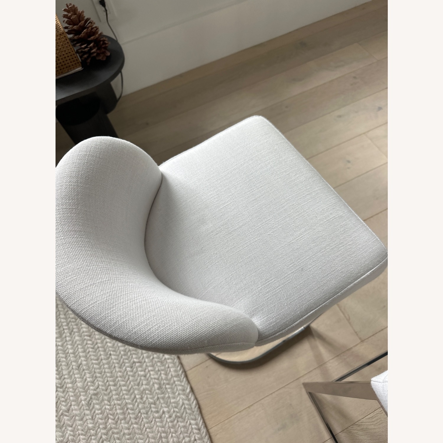 Restoration Hardware White 1960s Rome Fabric Stool - image-4