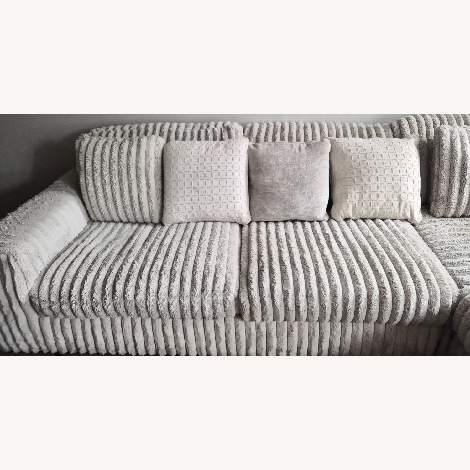 Light Gray Fabric 3+ Piece Sectional - image-1