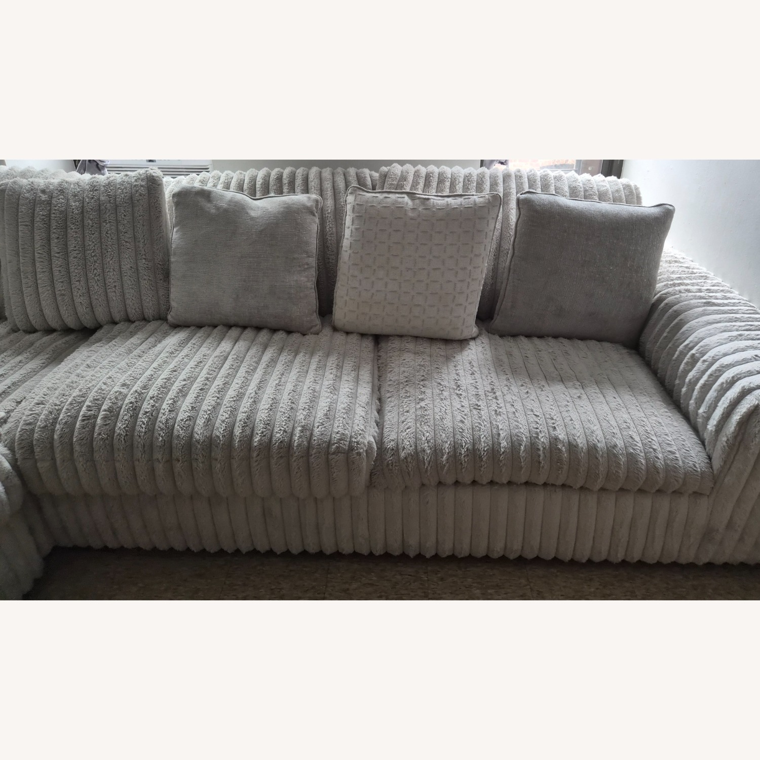 Light Gray Fabric 3+ Piece Sectional - image-2