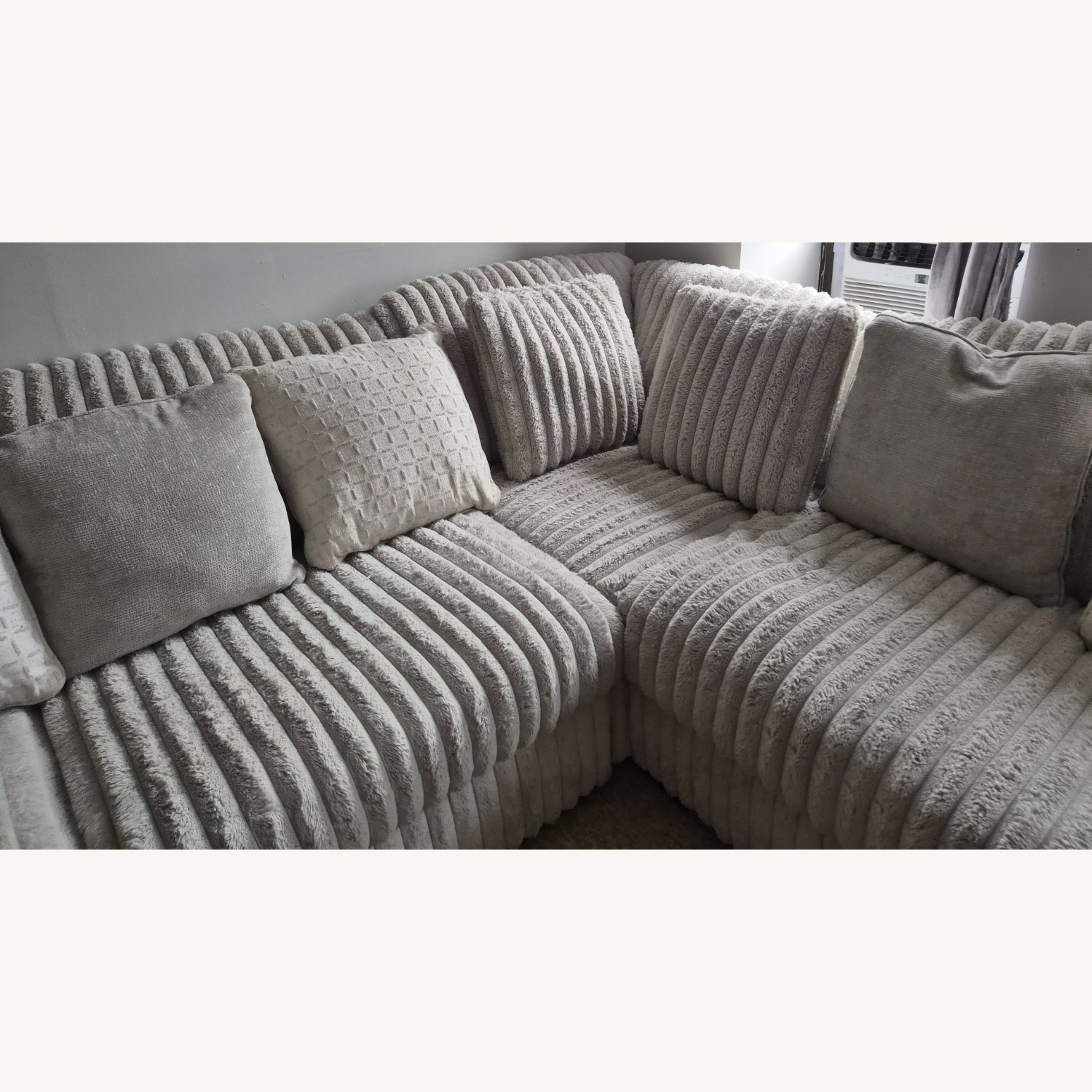 Light Gray Fabric 3+ Piece Sectional - image-3