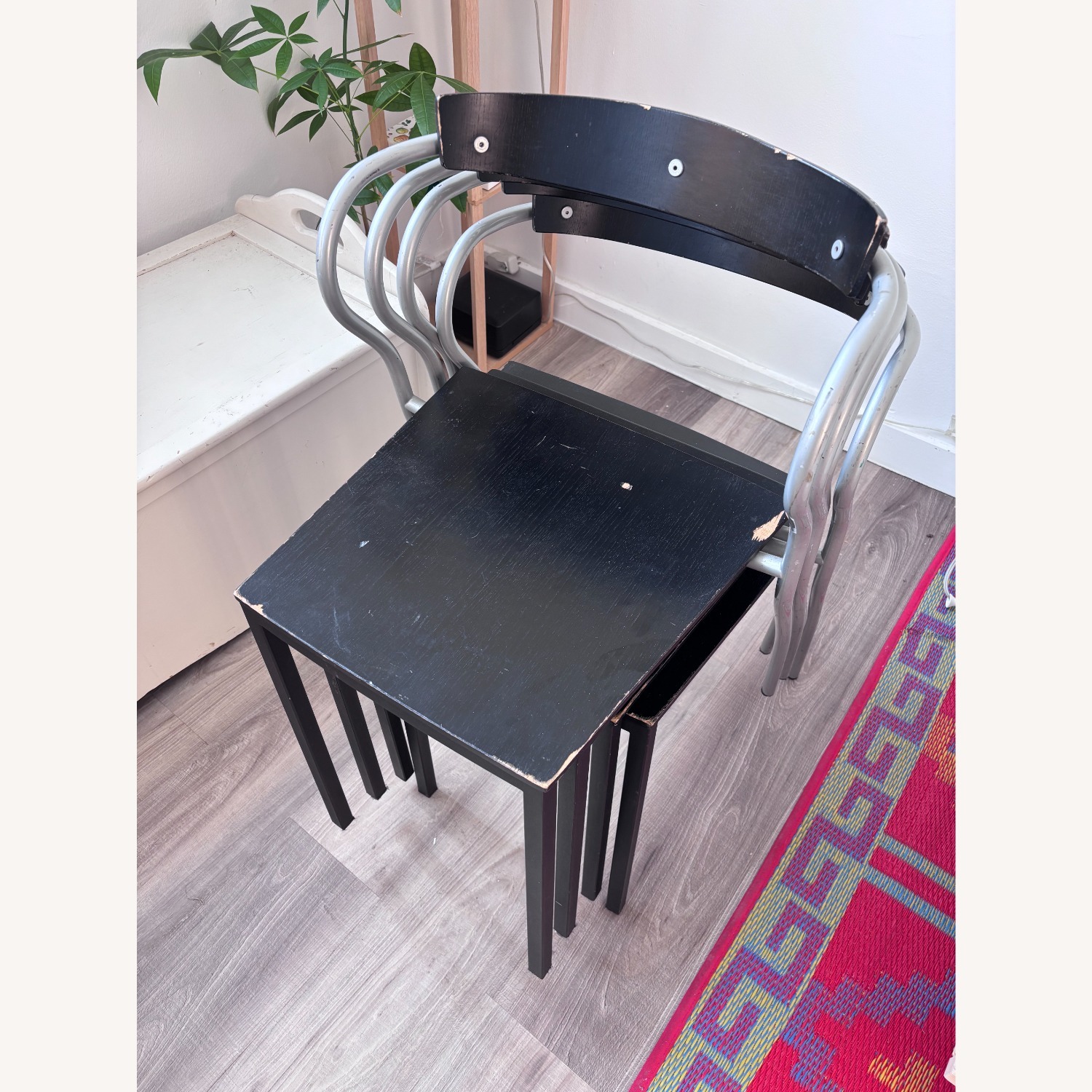 Vintage Black + Metal Dining Chairs - image-3
