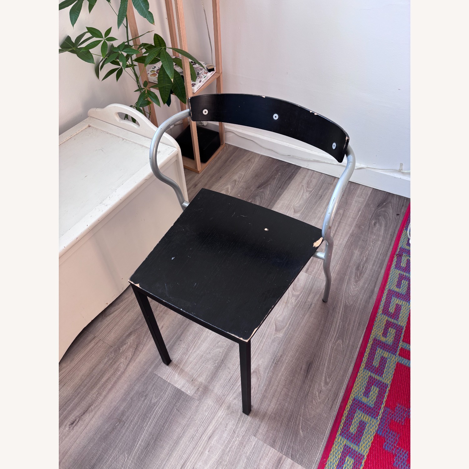 Vintage Black + Metal Dining Chairs - image-7