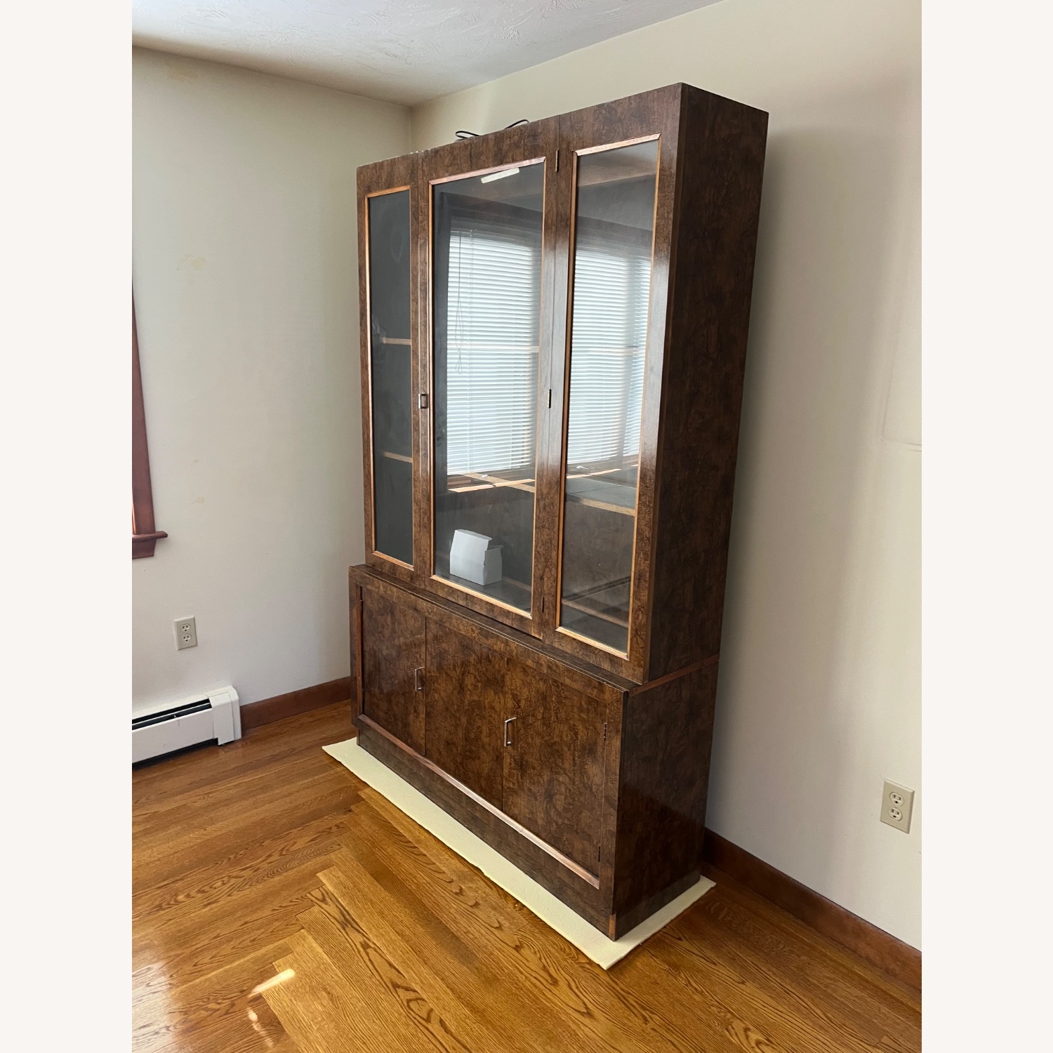 Vintage Burlwood China/Liquor Cabinet - image-2