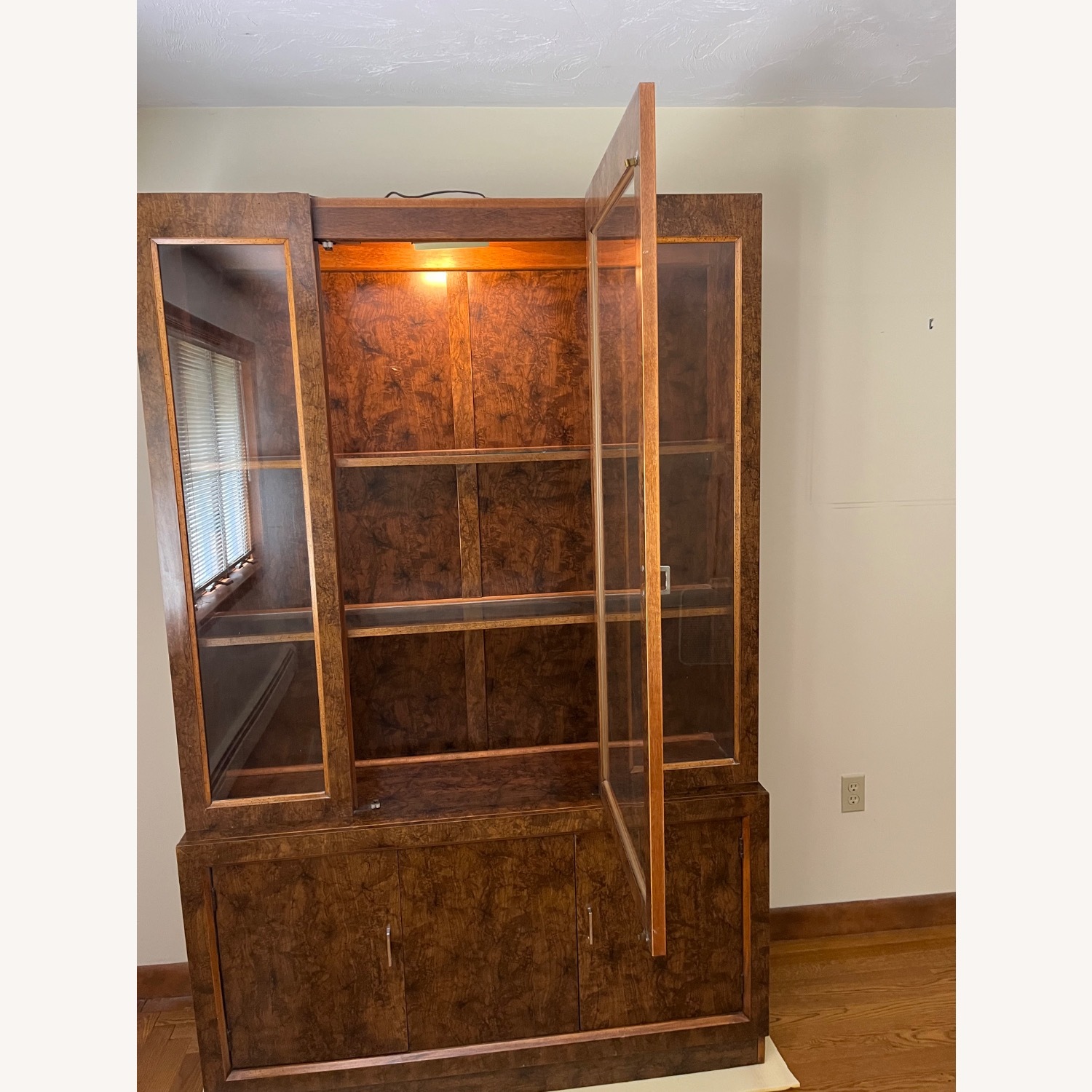 Vintage Burlwood China/Liquor Cabinet - image-1