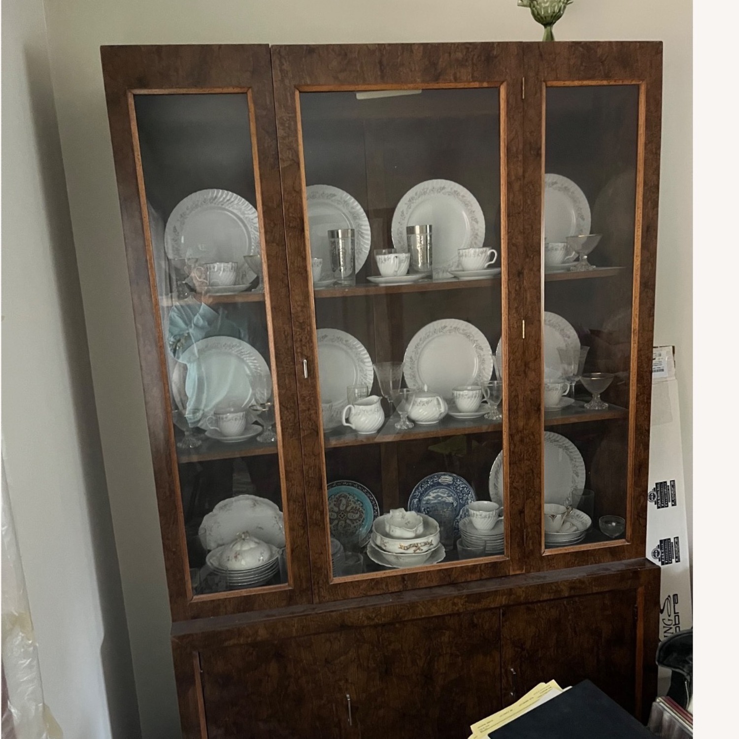 Vintage Burlwood China/Liquor Cabinet - image-6