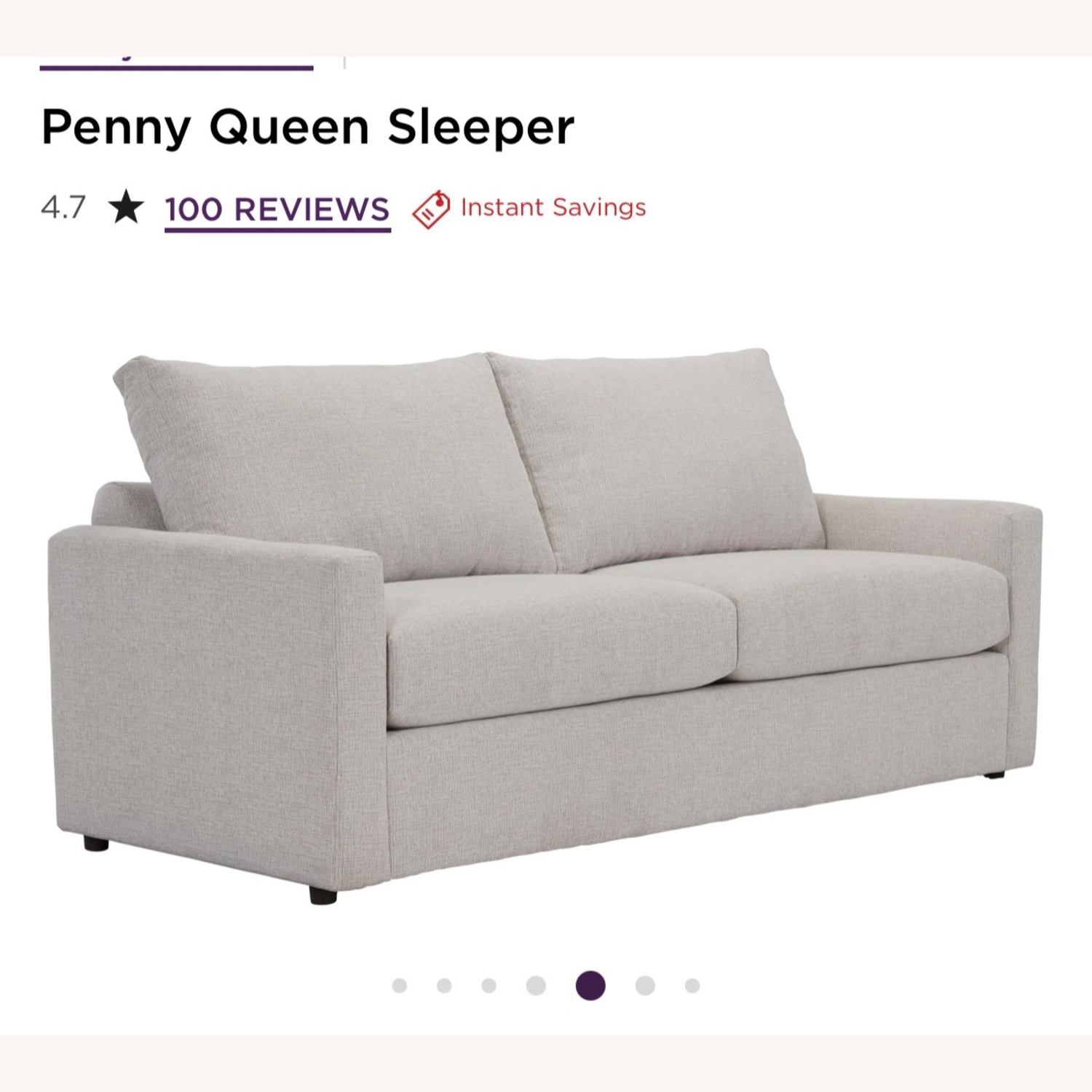 Raymour & Flanigan Penny Natural Fabric Sleeper Sofa - image-1
