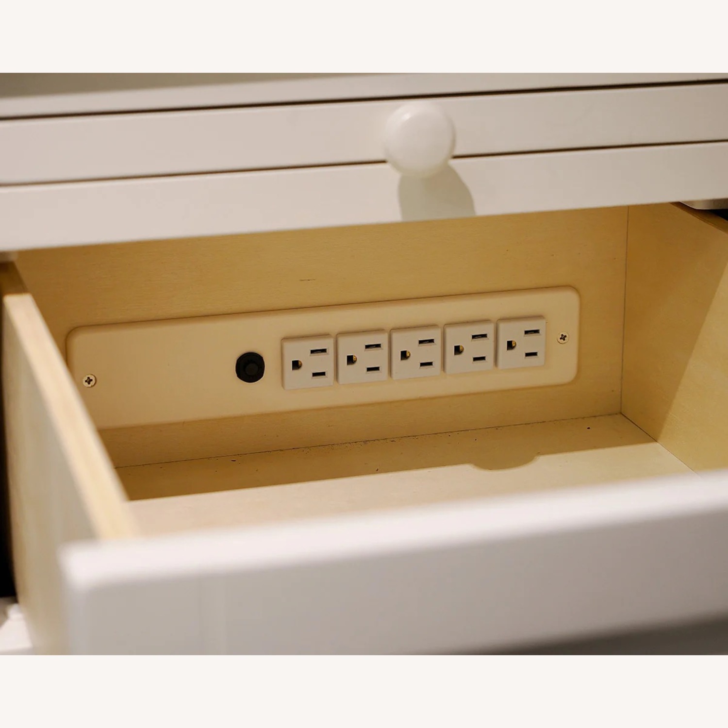 Pottery Barn Beadboard White Wood Desk - image-5