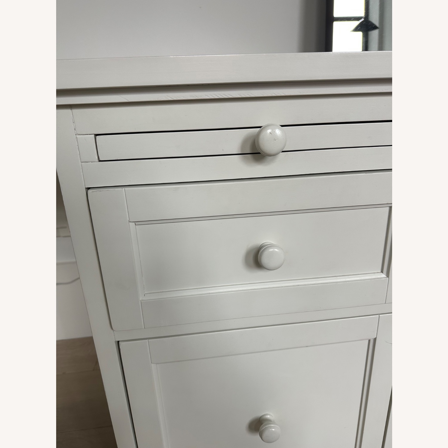 Pottery Barn Beadboard White Wood Desk - image-8