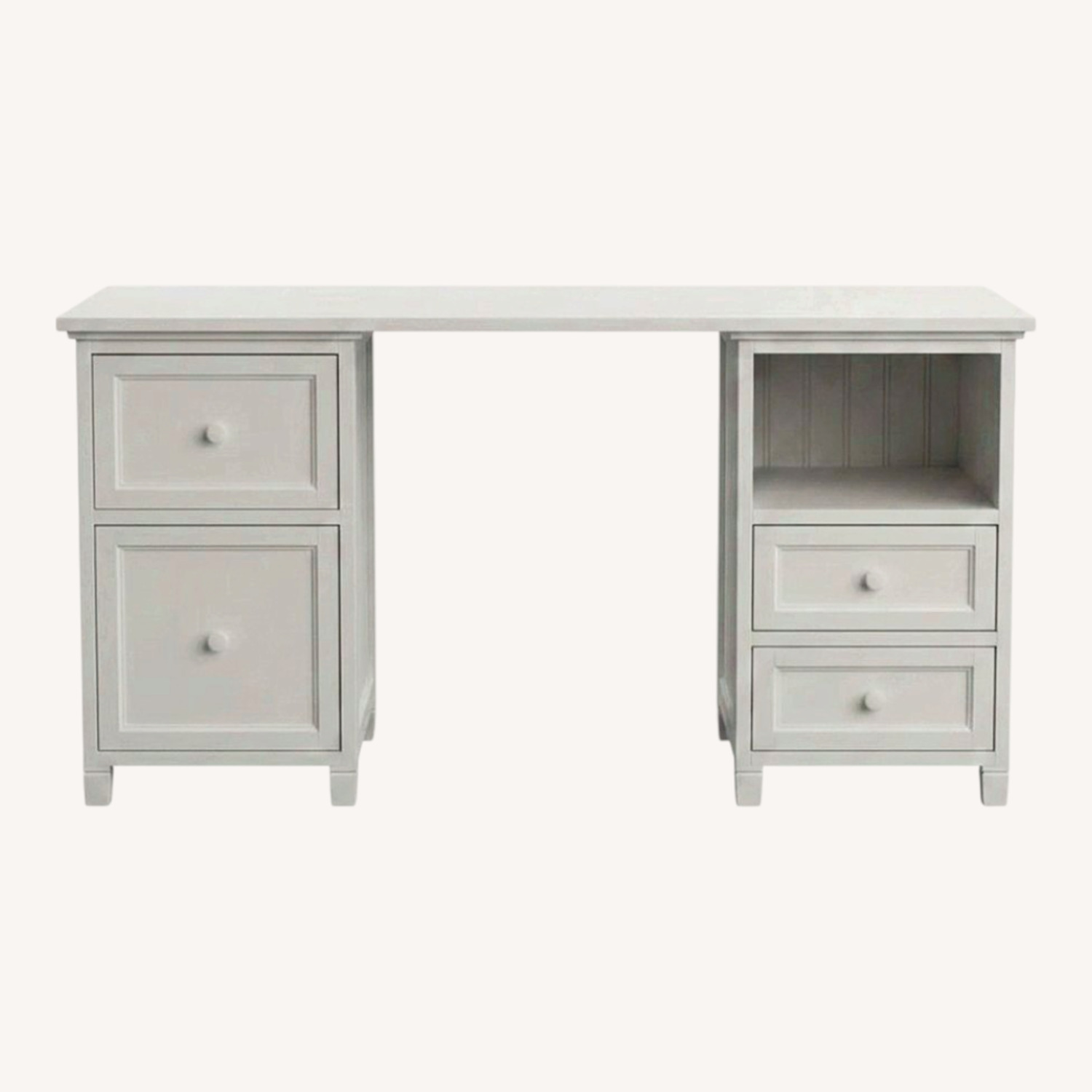 Pottery Barn Beadboard White Wood Desk - image-0