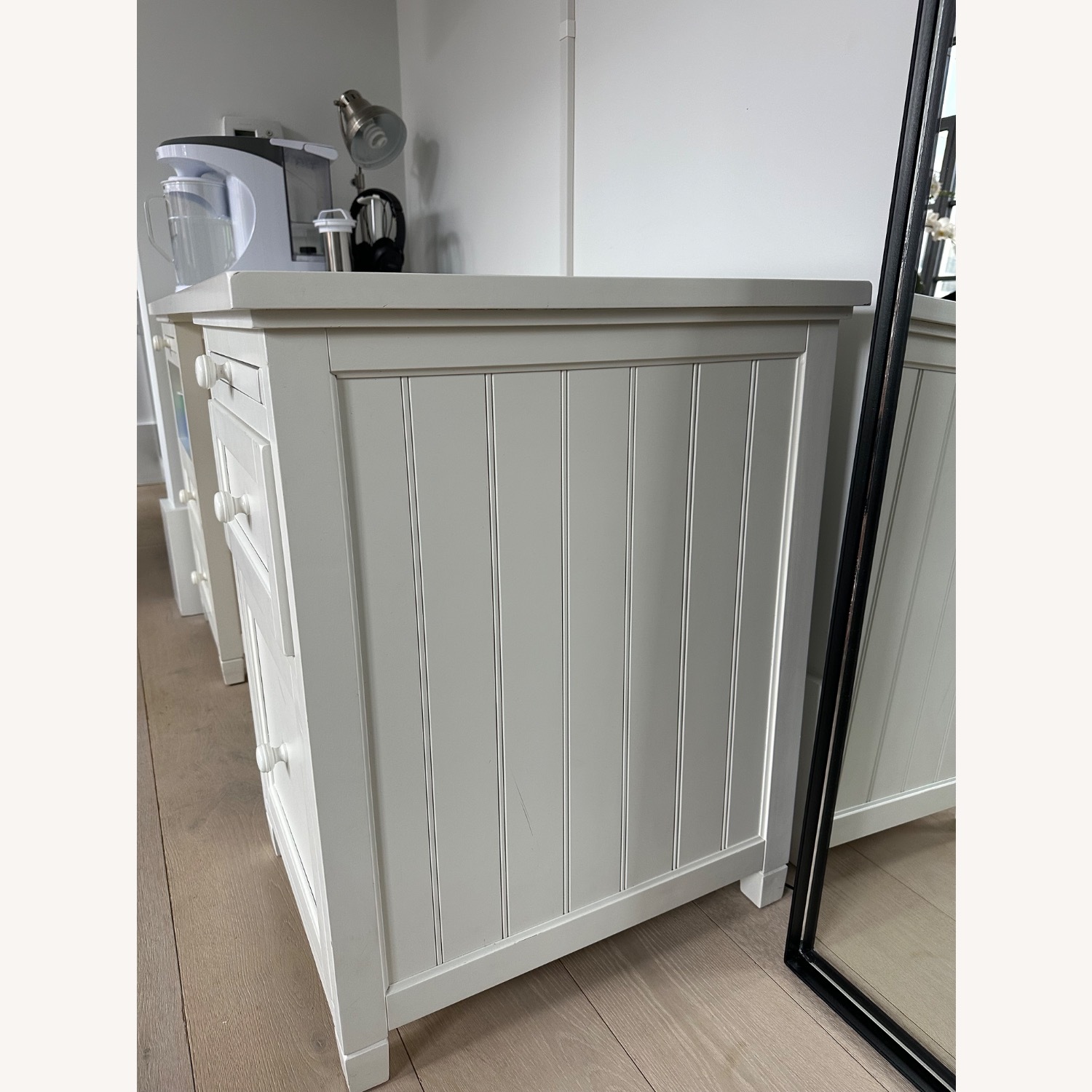 Pottery Barn Beadboard White Wood Desk - image-2