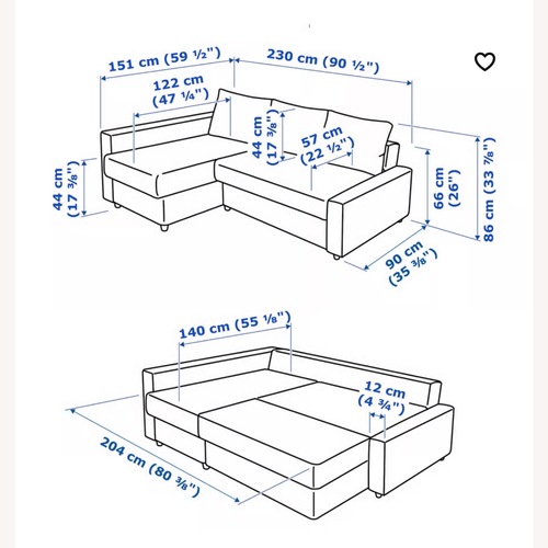 Used IKEA FRIHETEN Sofa Bed Chaise for sale on AptDeco