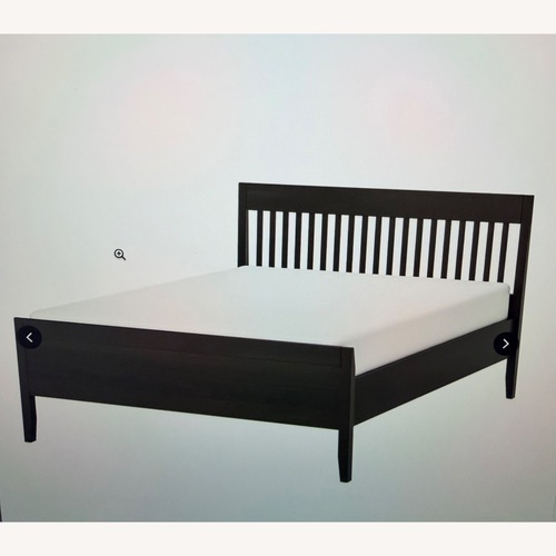 Used IKEA Idanas Dark Brown Wood Queen Bed for sale on AptDeco