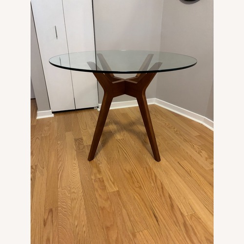 Used West Elm Jensen Round Dining Table (Walnut) for sale on AptDeco