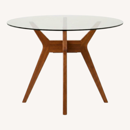 Used West Elm Jensen Round Dining Table (Walnut) for sale on AptDeco