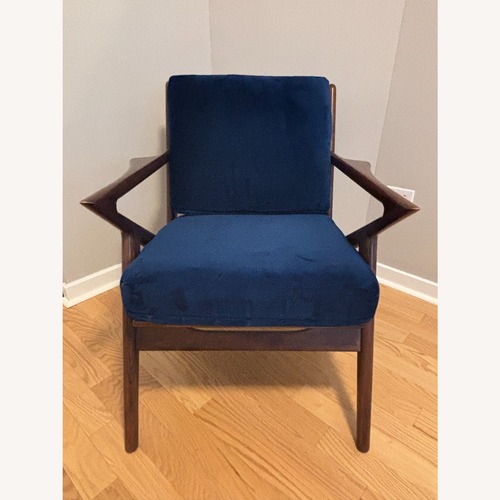 Used Joybird Soto Blue Fabric Accent Chair for sale on AptDeco