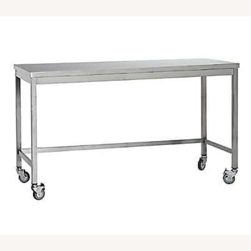 Used Design Within Reach Silver Metal Kitchen Island for sale on AptDeco