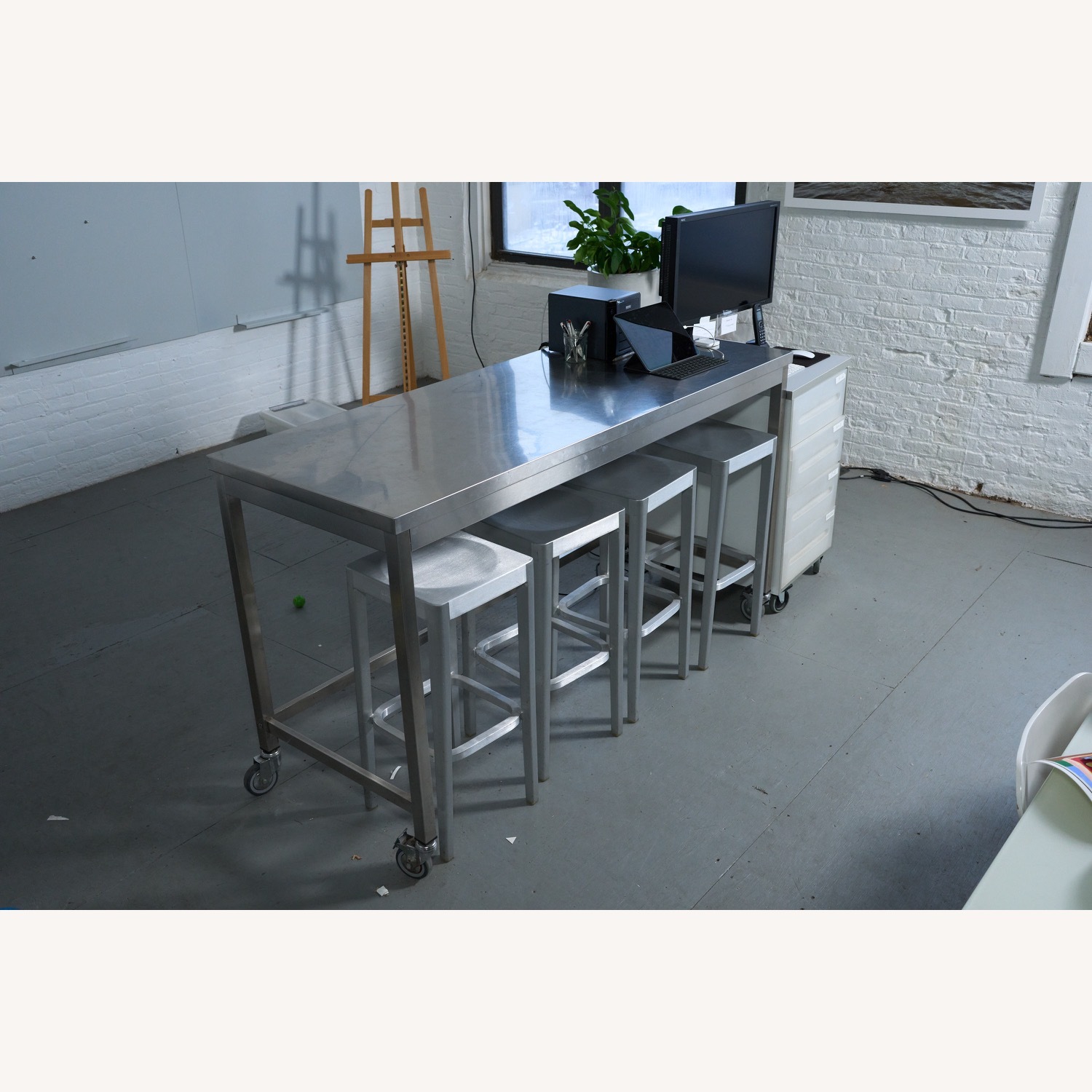 Design Within Reach Silver Metal Kitchen Island - image-2
