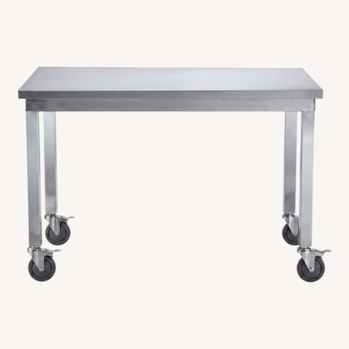 Used Design Within Reach Silver Metal Kitchen Island for sale on AptDeco