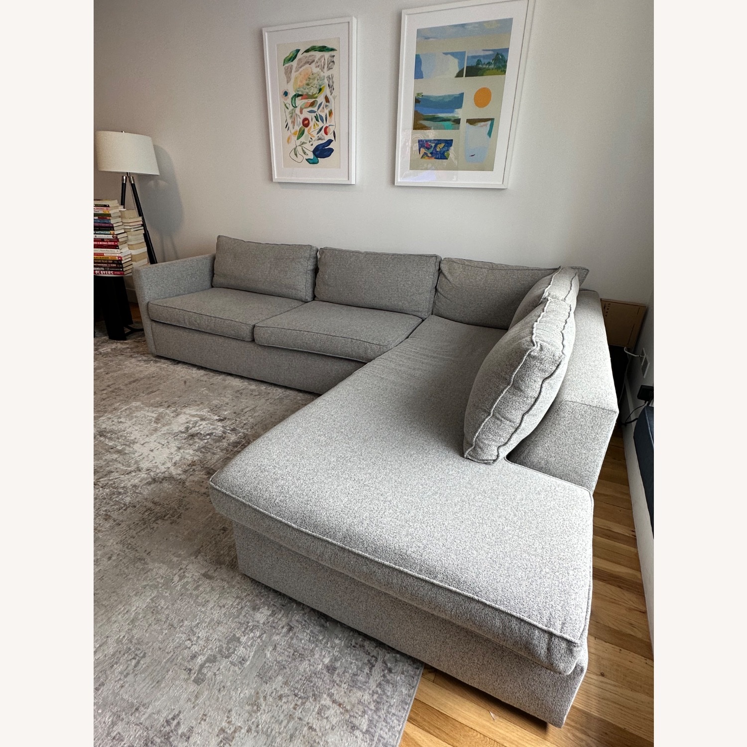 West Elm Harris Light Gray Fabric 2 Piece Sectional - image-2