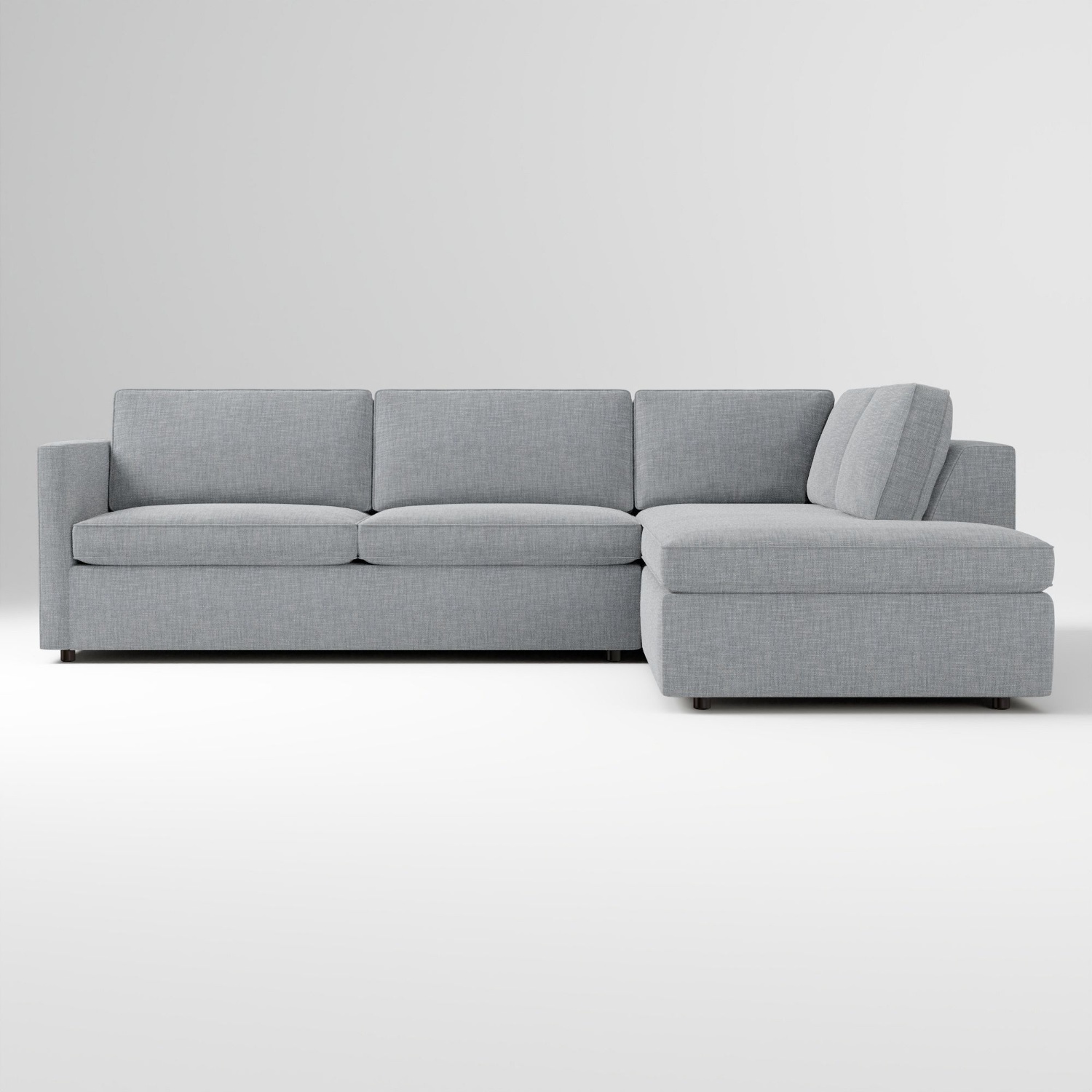 West Elm Harris Light Gray Fabric 2 Piece Sectional - image-7