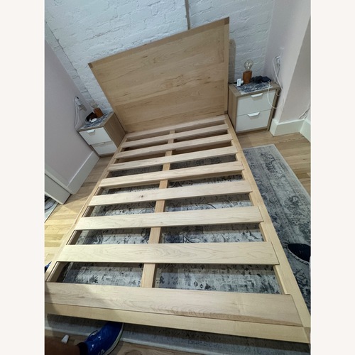 Used Malibu Bed Frame Natural Wood Queen Bed for sale on AptDeco