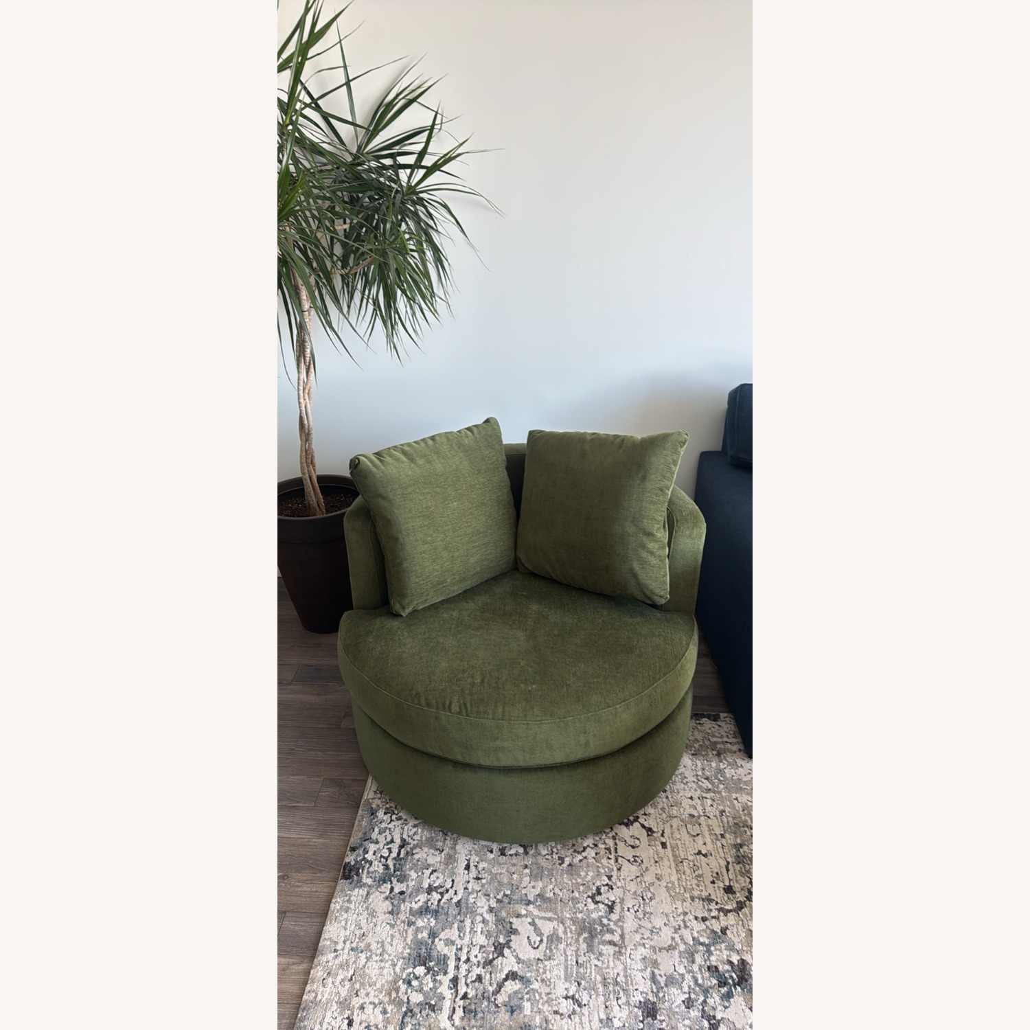 Pottery Barn Green Fabric Armchair - image-2