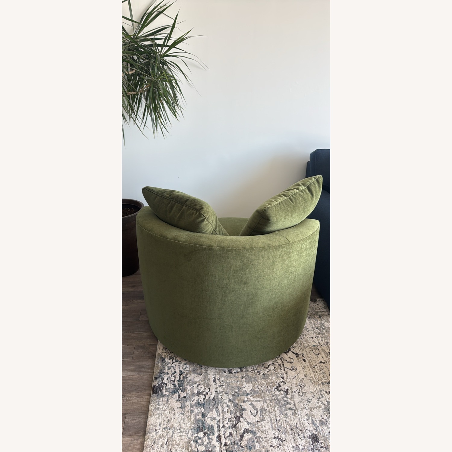 Pottery Barn Green Fabric Armchair - image-3