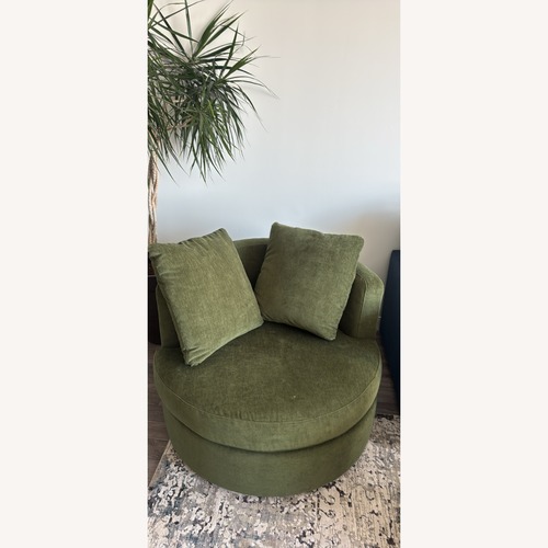 Used Pottery Barn Green Fabric Armchair for sale on AptDeco