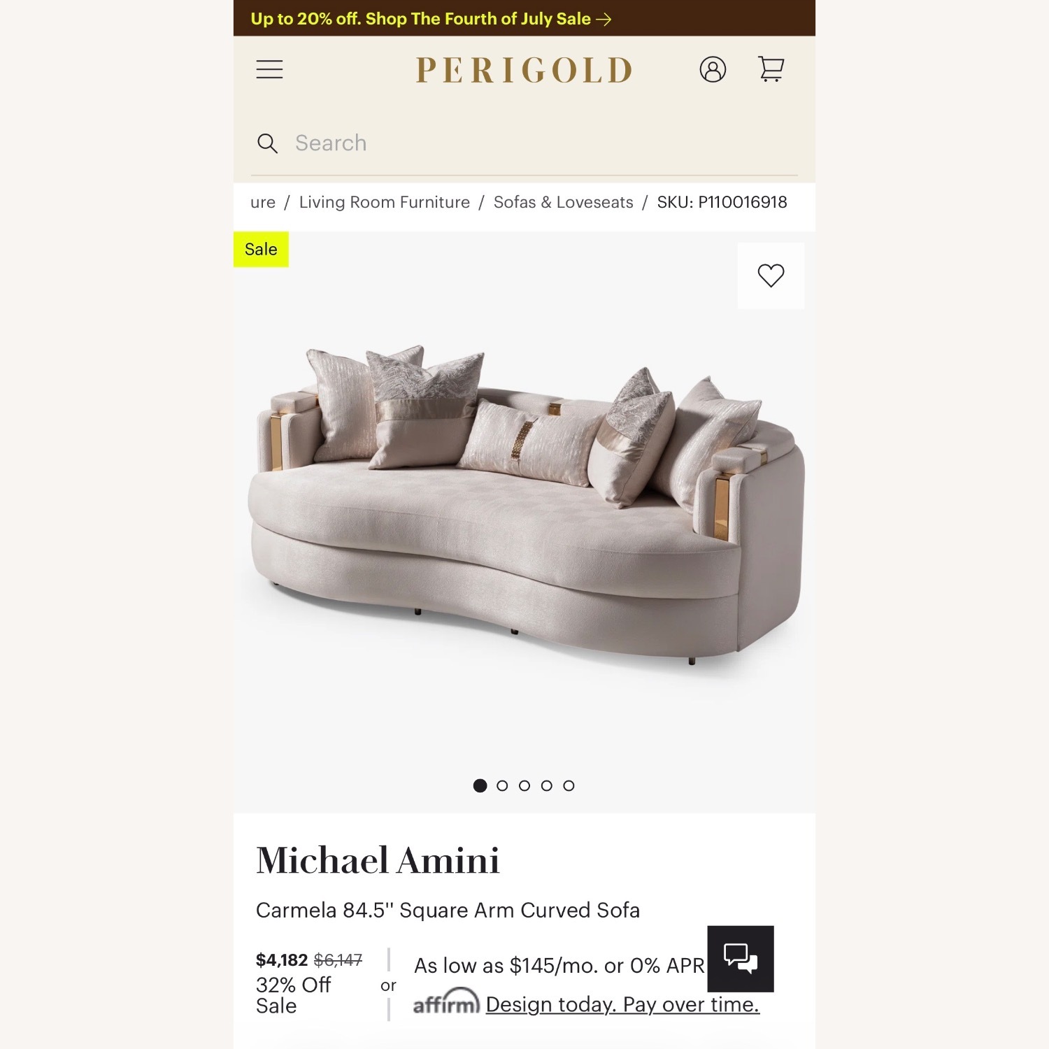 Michael Amini Furniture Carmela Designs 3+ Seater Sofa - image-13