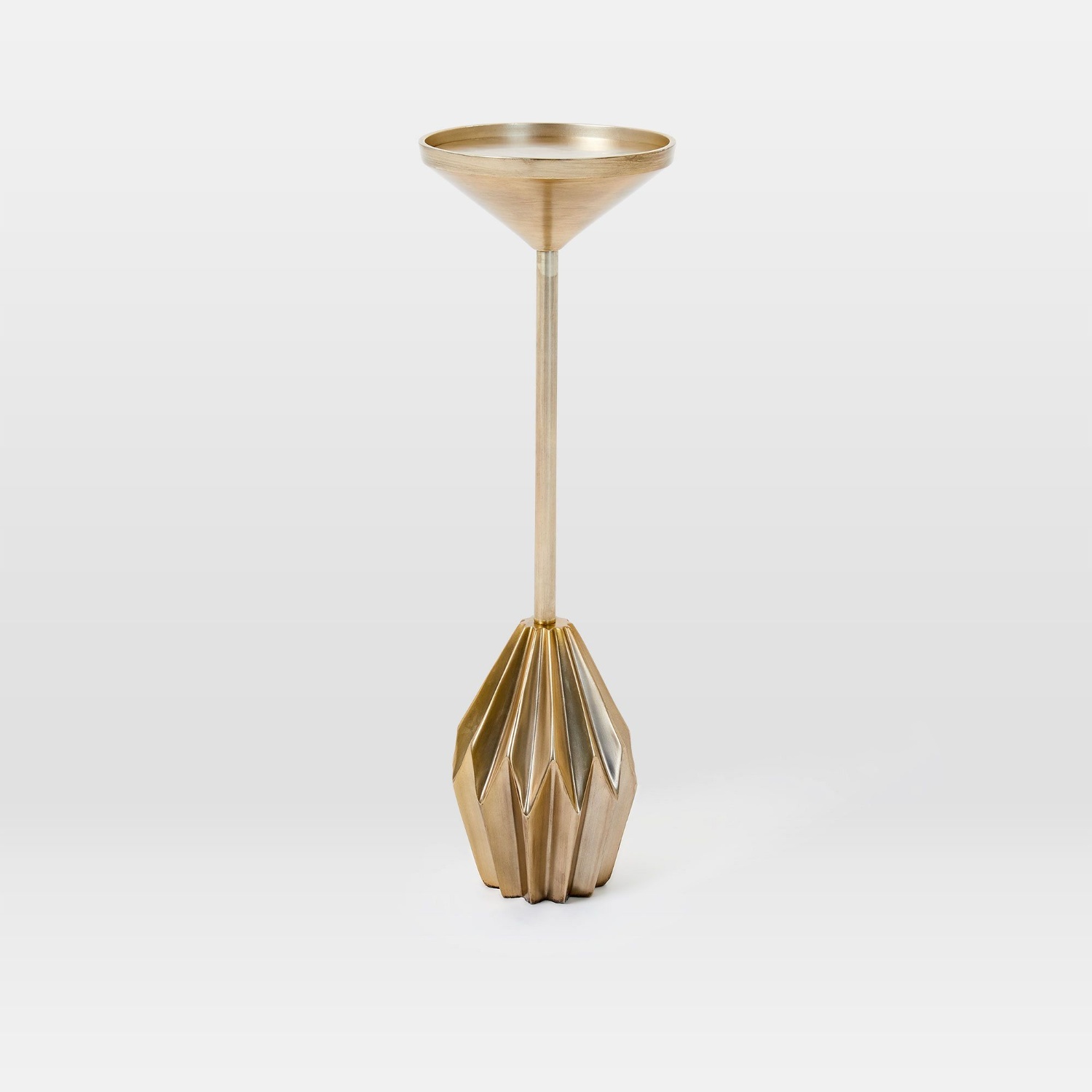 West Elm Faceted Brass Drink Table (7.5") - image-4