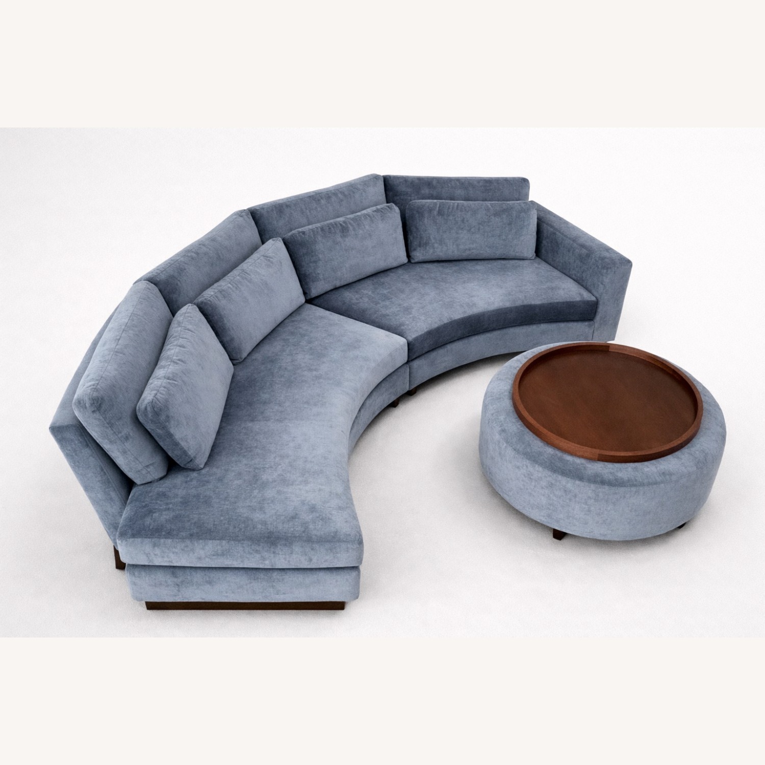 Thayer Coggin Blue Velvet 2 Piece Sectional - image-3