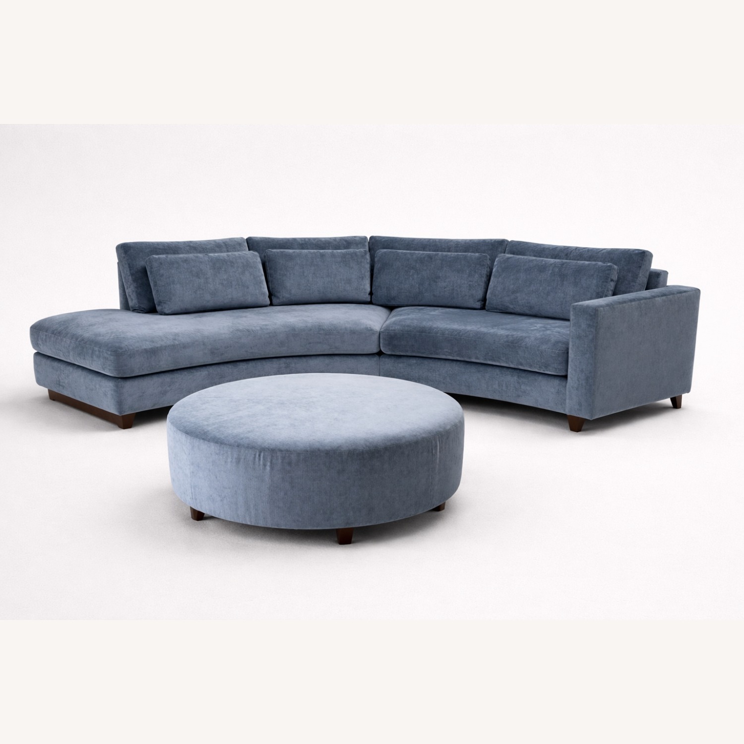Thayer Coggin Blue Velvet 2 Piece Sectional - image-7