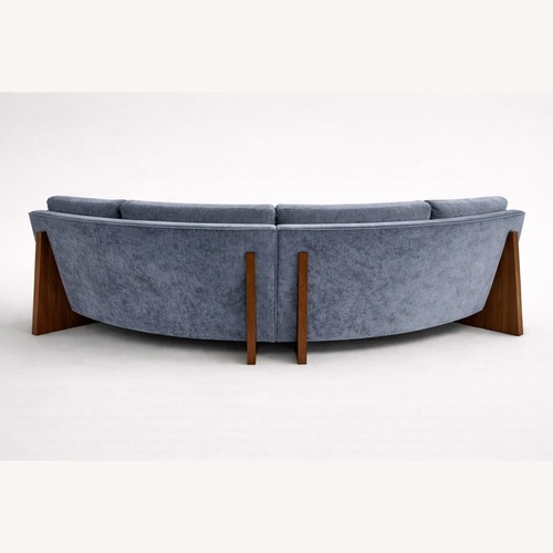 Used Thayer Coggin Blue Velvet 2 Piece Sectional for sale on AptDeco