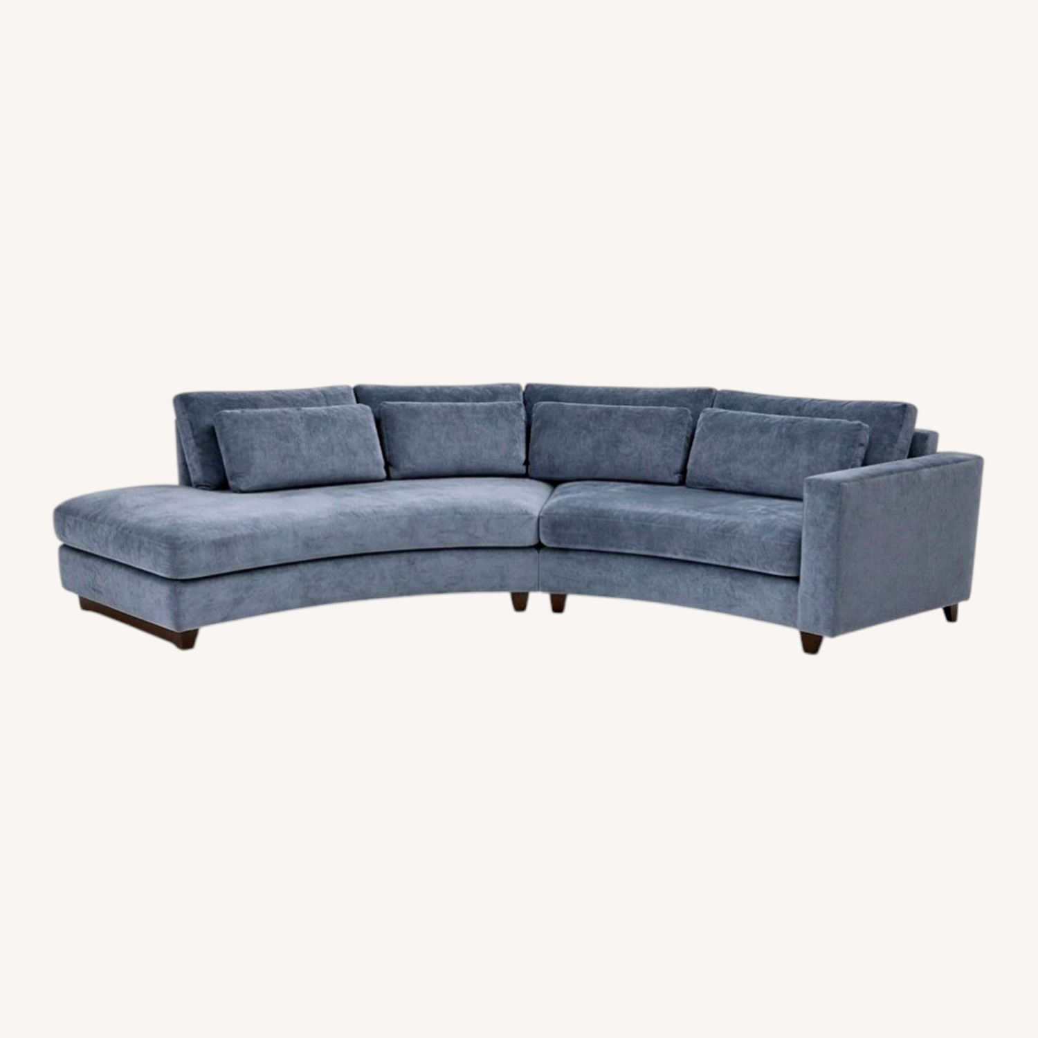 Thayer Coggin Blue Velvet 2 Piece Sectional - image-0