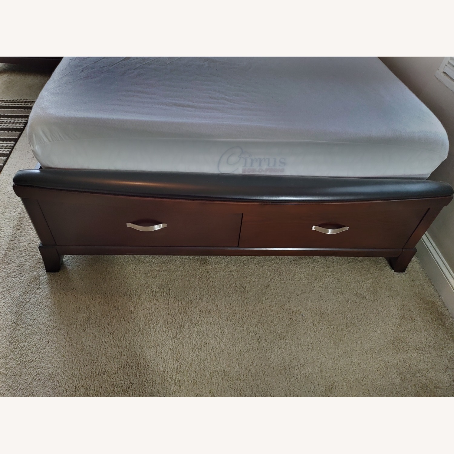 Bob's Discount Furniture Dark Brown Queen Bed - image-4