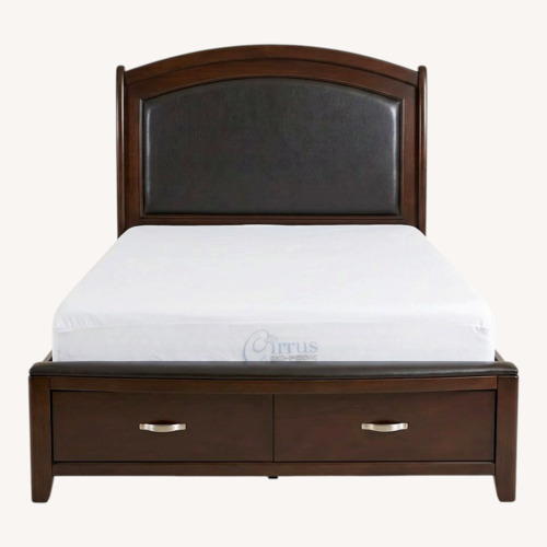 Used Bob's Discount Furniture Dark Brown Queen Bed for sale on AptDeco