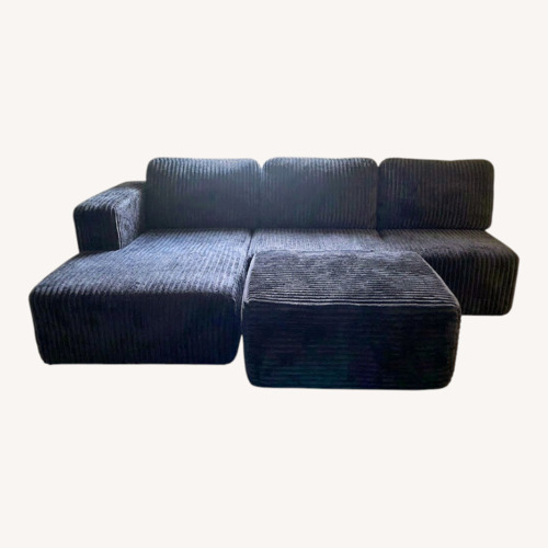 Used Black Fabric 3+ Piece Sectional for sale on AptDeco