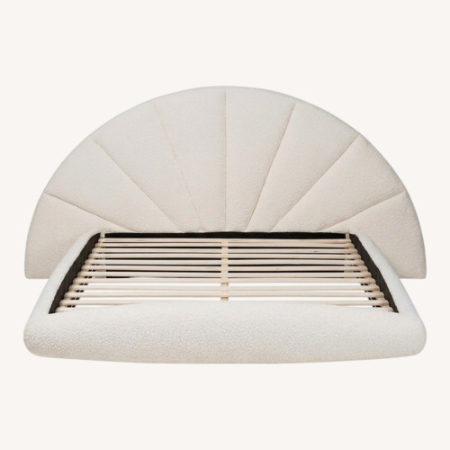Used Baxton Studio White Boucle Queen Bed for sale on AptDeco