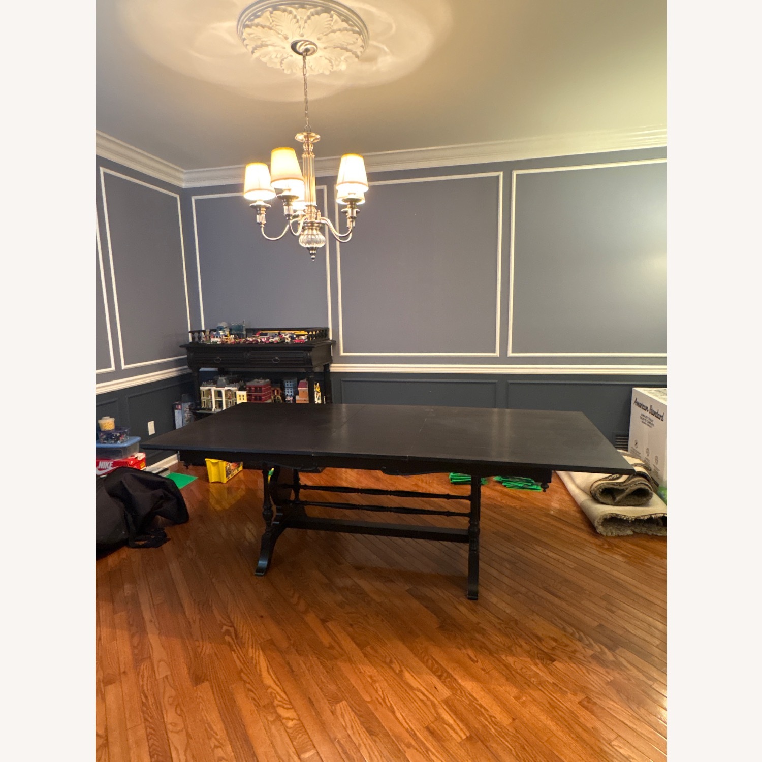 Vintage/Antique Finds Black Wood Dining Table - image-1