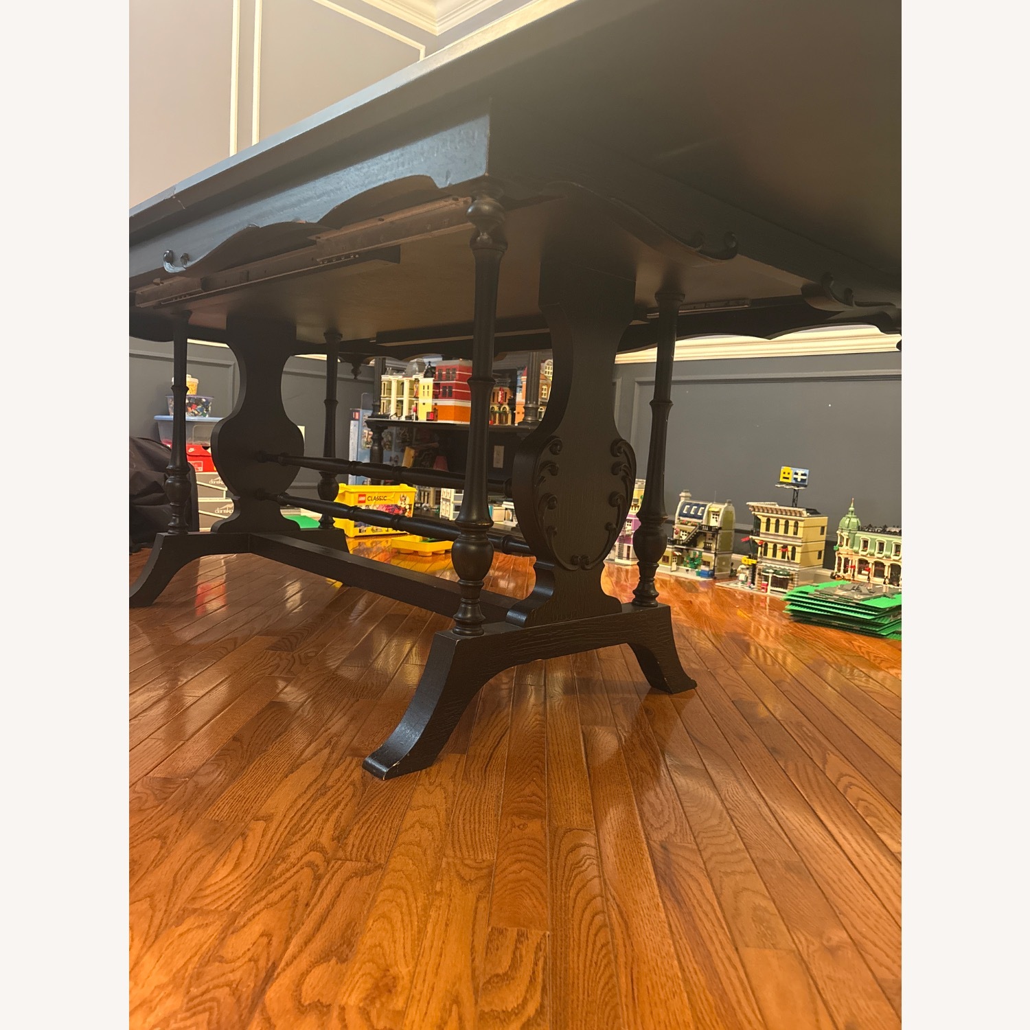 Vintage/Antique Finds Black Wood Dining Table - image-3