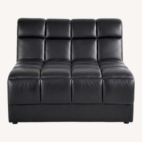 Used CB2 Pezzo Black Leather Accent Chair for sale on AptDeco