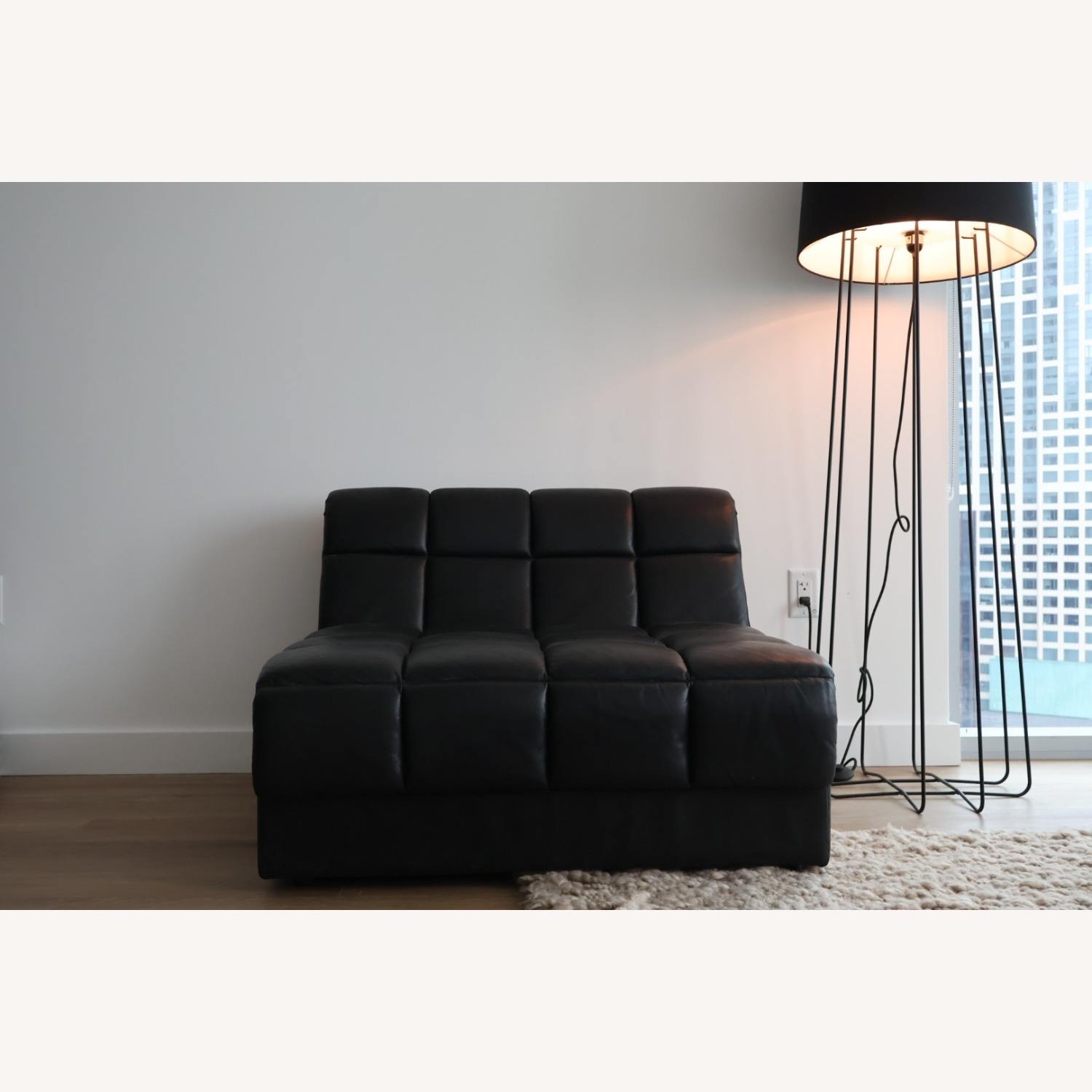 CB2 Pezzo Black Leather Accent Chair - image-3