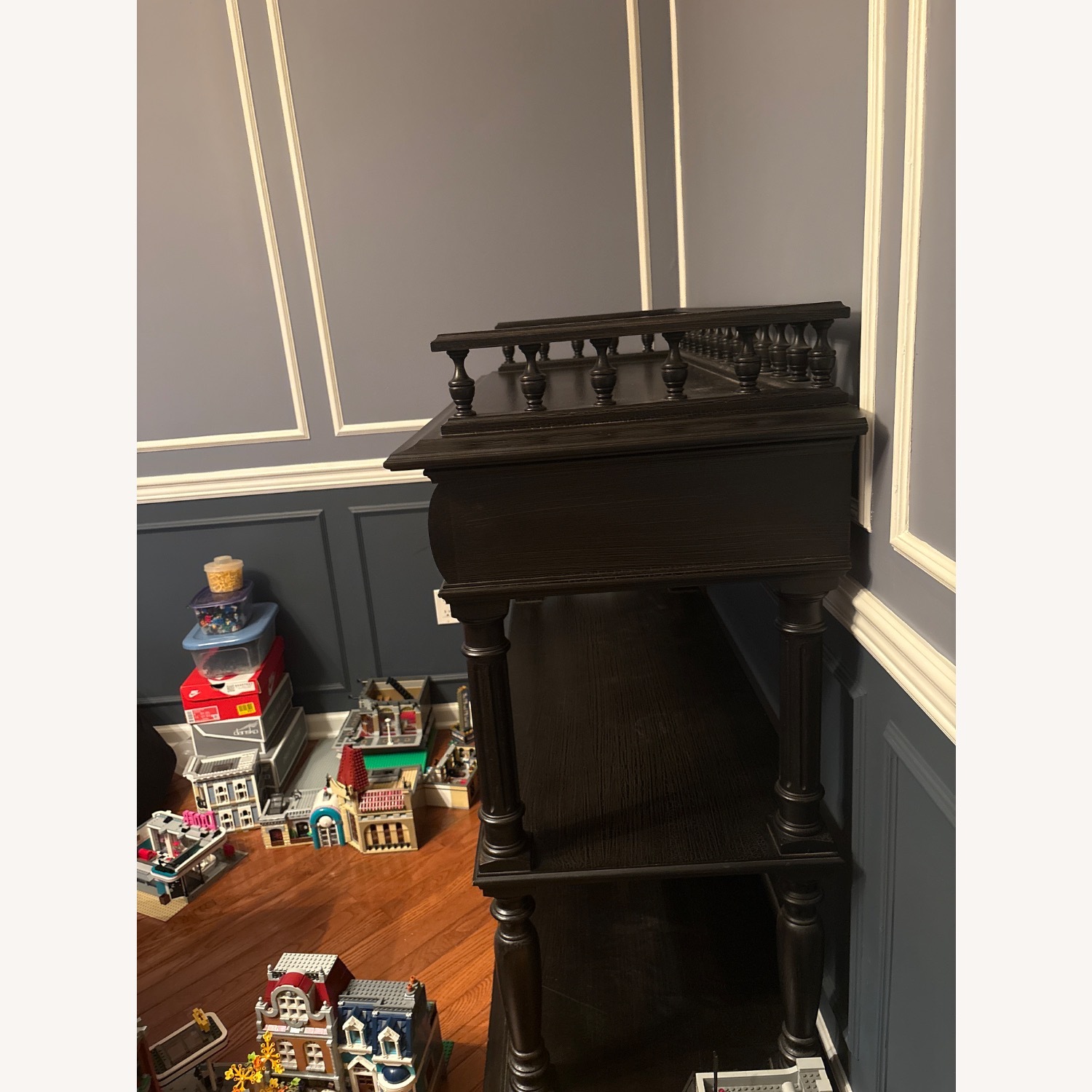 Vintage/Antique Finds Black Wood Wall Shelf - image-2