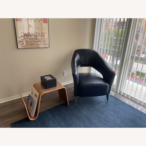Used Navy Blue Leather Armchair for sale on AptDeco