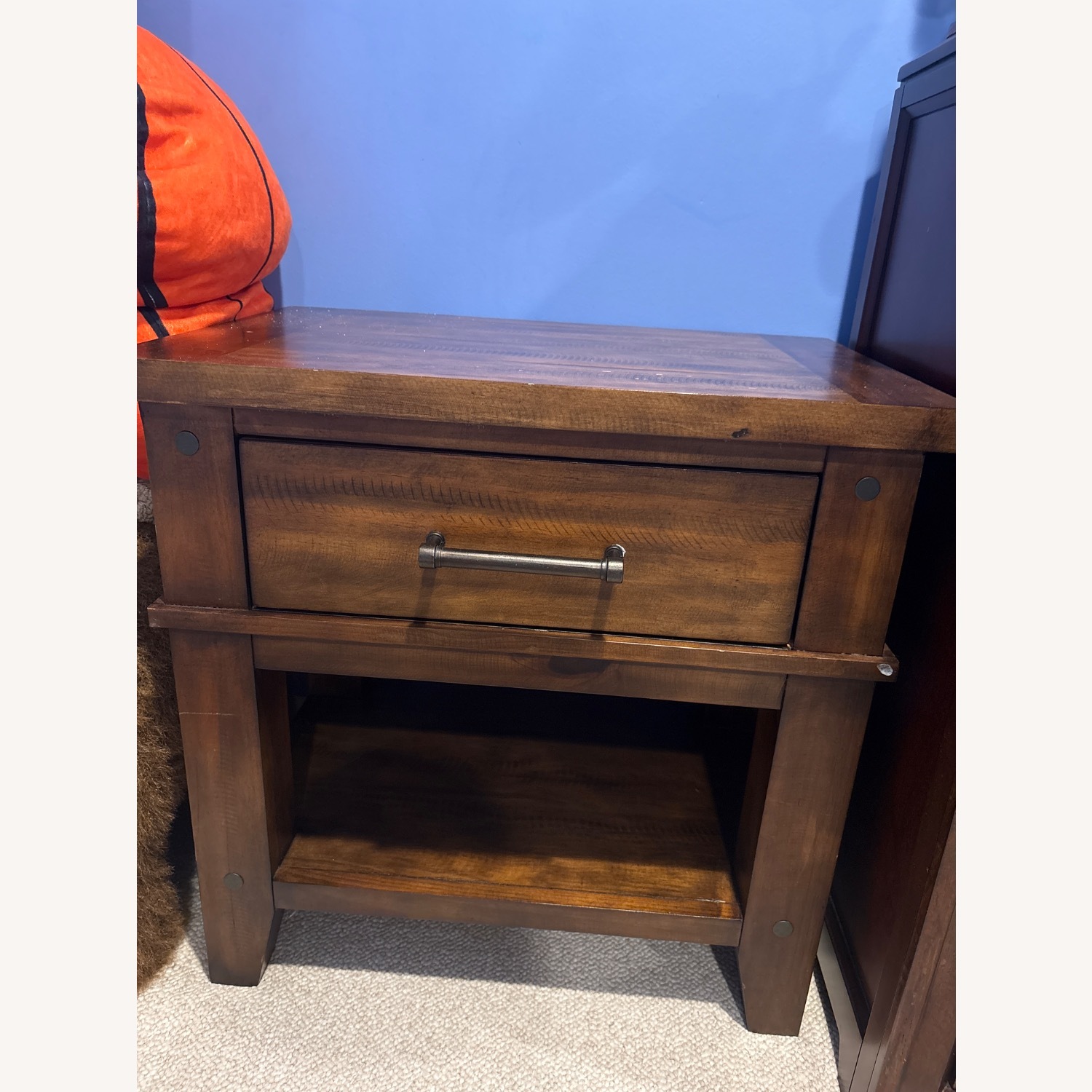 Dark Brown Wood Side Table - image-1