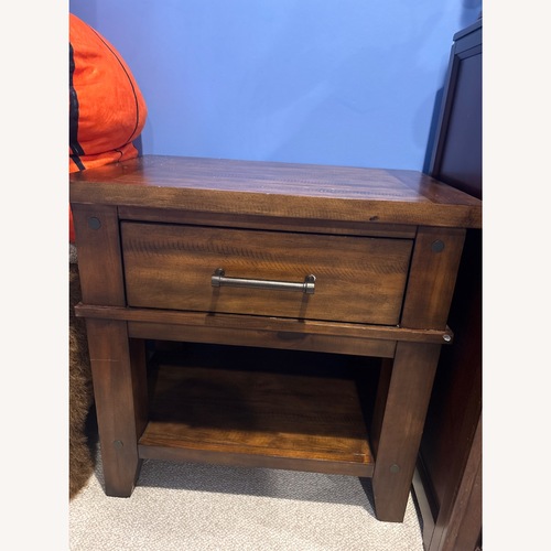 Used Dark Brown Wood Side Table for sale on AptDeco