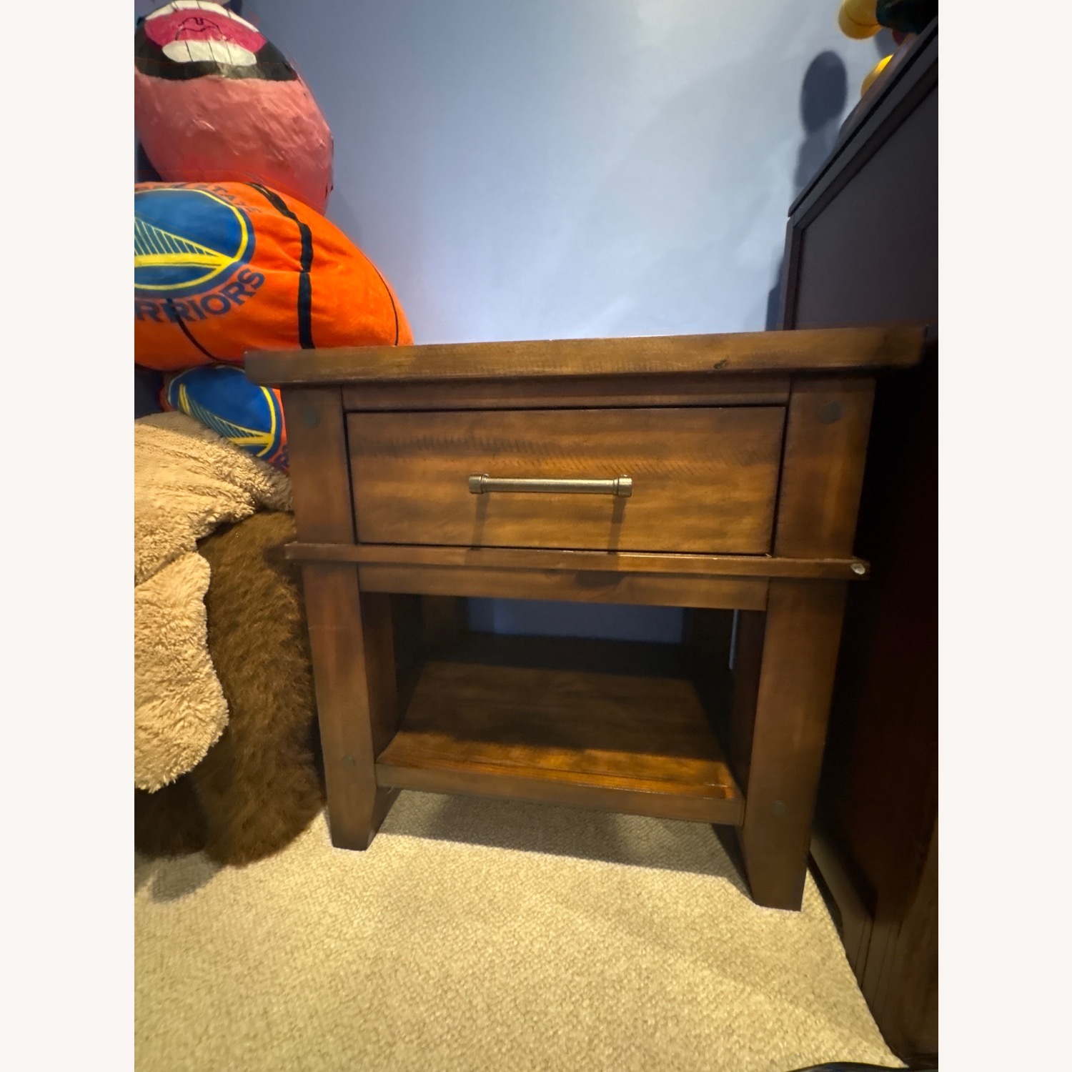 Dark Brown Wood Side Table - image-3