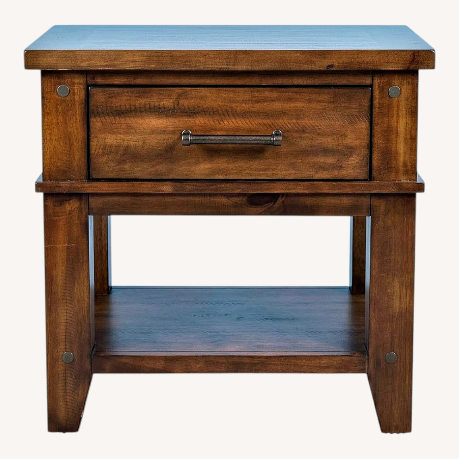 Dark Brown Wood Side Table - image-0