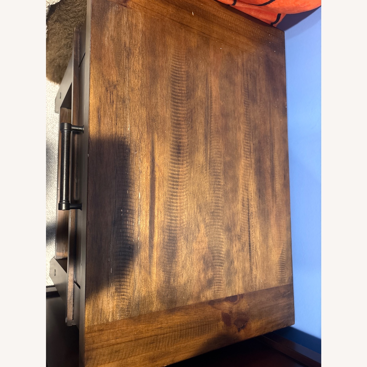 Dark Brown Wood Side Table - image-2