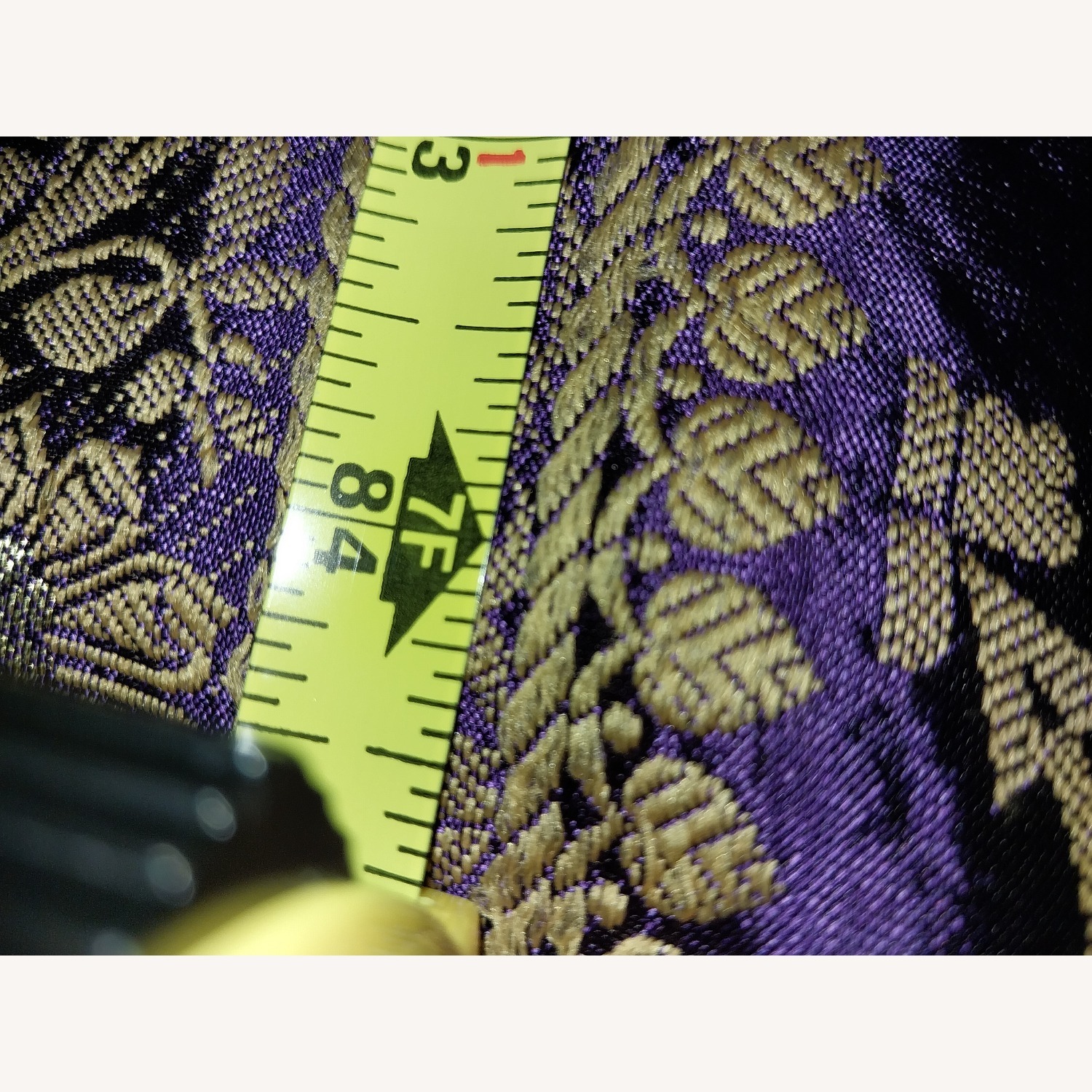 Purple & Gold Sari Tie Top Curtain Panels - image-9